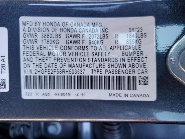 Photo 11 VIN: 2HGFE2F58RH503537 - HONDA CIVIC 