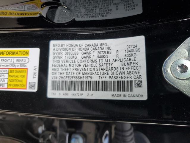 Photo 11 VIN: 2HGFE2F58SH515791 - HONDA CIVIC SPOR 