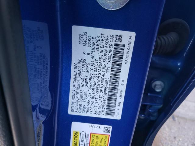 Photo 9 VIN: 2HGFE2F59NH576068 - HONDA CIVIC SPOR 