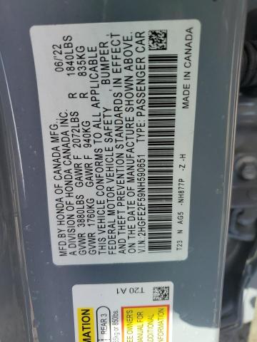 Photo 11 VIN: 2HGFE2F59NH590651 - HONDA CIVIC SPOR 