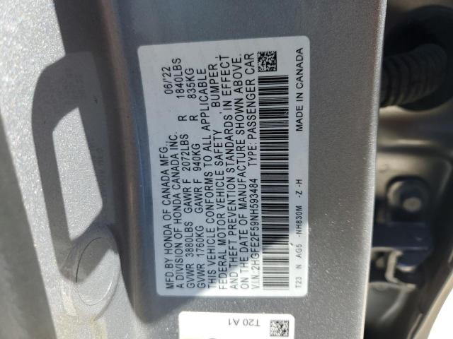 Photo 11 VIN: 2HGFE2F59NH593484 - HONDA CIVIC 