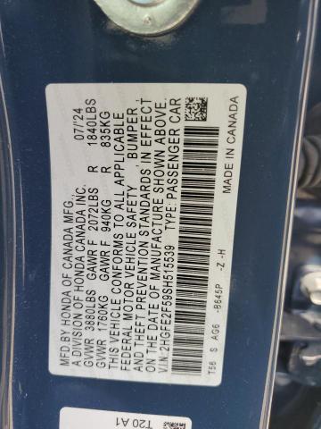Photo 11 VIN: 2HGFE2F59SH515539 - HONDA CIVIC SPOR 