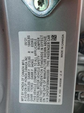 Photo 12 VIN: 2HGFE2F5XNH503355 - HONDA CIVIC 