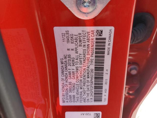 Photo 11 VIN: 2HGFE2F5XPH507280 - HONDA CIVIC SPOR 