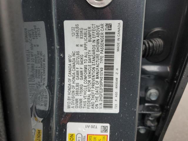 Photo 11 VIN: 2HGFE2F5XPH515749 - HONDA CIVIC SPOR 