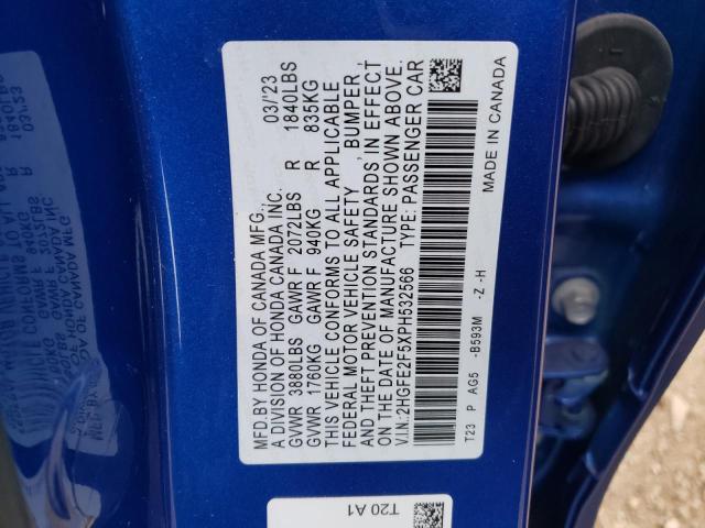 Photo 11 VIN: 2HGFE2F5XPH532566 - HONDA CIVIC 