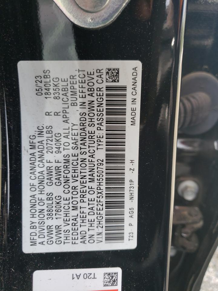 Photo 11 VIN: 2HGFE2F5XPH550792 - HONDA CIVIC 