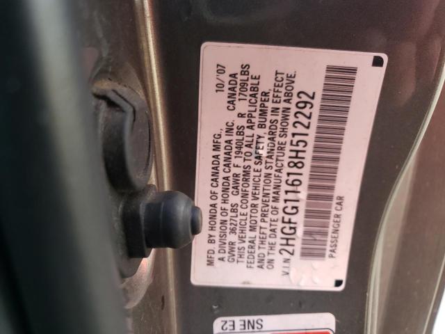 Photo 11 VIN: 2HGFG11618H512292 - HONDA CIVIC 