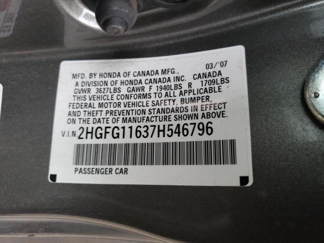 Photo 11 VIN: 2HGFG11637H546796 - HONDA CIVIC 