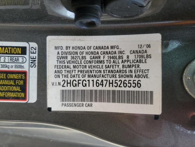 Photo 11 VIN: 2HGFG11647H526556 - HONDA CIVIC LX 