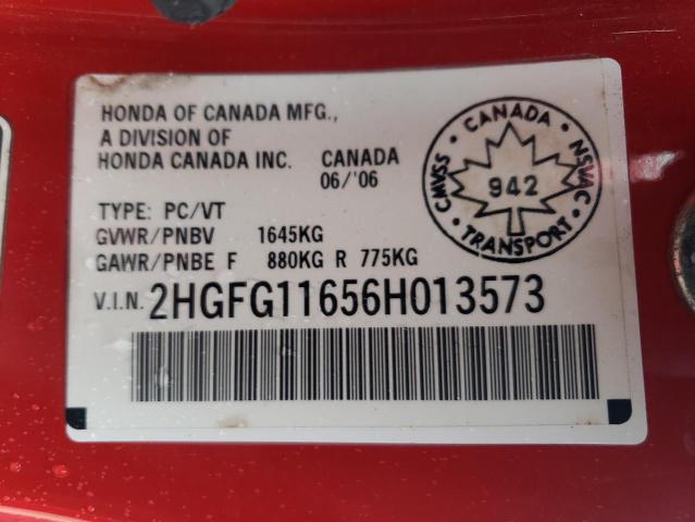 Photo 12 VIN: 2HGFG11656H013573 - HONDA CIVIC 