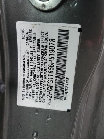 Photo 11 VIN: 2HGFG11656H519078 - HONDA CIVIC 