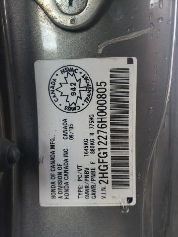 Photo 12 VIN: 2HGFG12276H000805 - HONDA CIVIC DX 