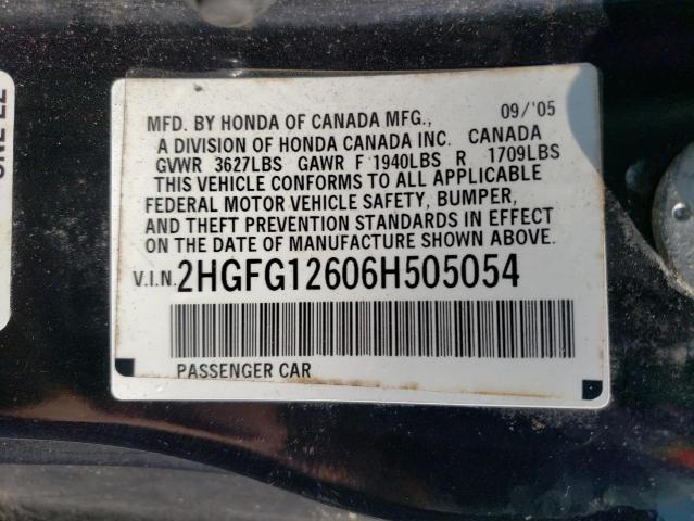 Photo 12 VIN: 2HGFG12606H505054 - HONDA CIVIC LX 