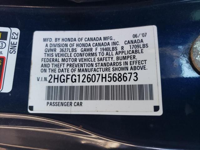 Photo 11 VIN: 2HGFG12607H568673 - HONDA CIVIC 