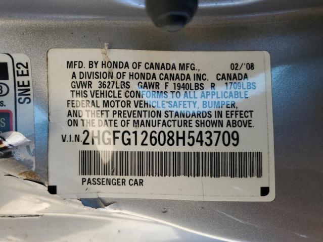 Photo 11 VIN: 2HGFG12608H543709 - HONDA CIVIC 