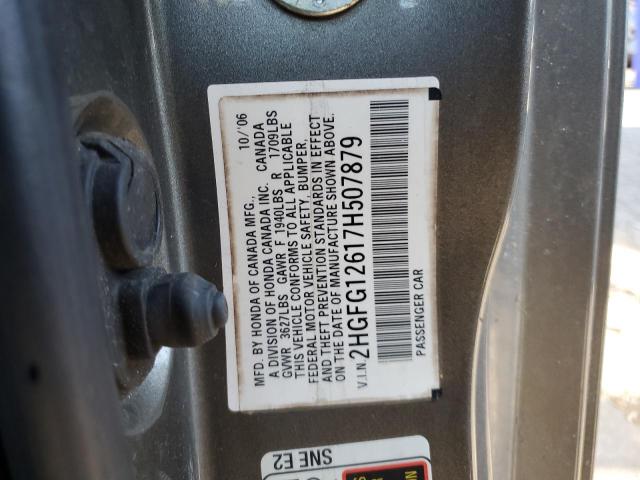 Photo 11 VIN: 2HGFG12617H507879 - HONDA CIVIC LX 