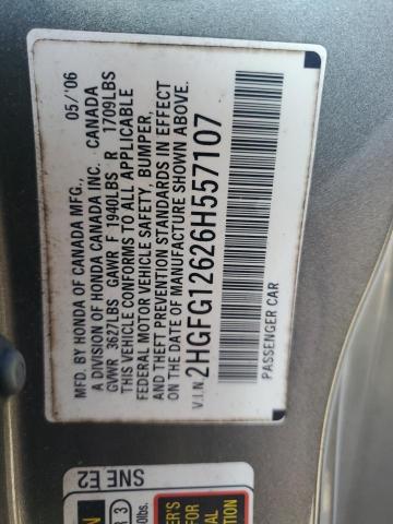 Photo 12 VIN: 2HGFG12626H557107 - HONDA CIVIC 