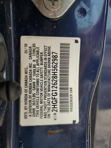 Photo 11 VIN: 2HGFG12628H562987 - HONDA CIVIC LX 