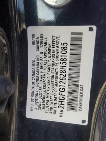 Photo 11 VIN: 2HGFG12628H581085 - HONDA CIVIC LX 