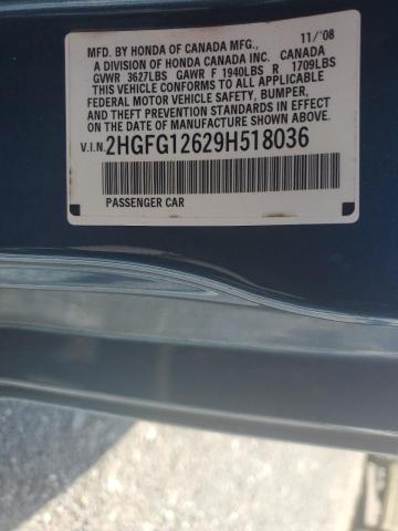 Photo 11 VIN: 2HGFG12629H518036 - HONDA CIVIC LX 