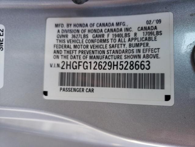 Photo 11 VIN: 2HGFG12629H528663 - HONDA CIVIC 