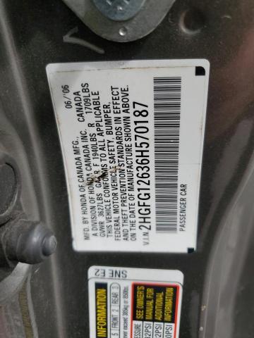 Photo 11 VIN: 2HGFG12636H570187 - HONDA CIVIC LX 