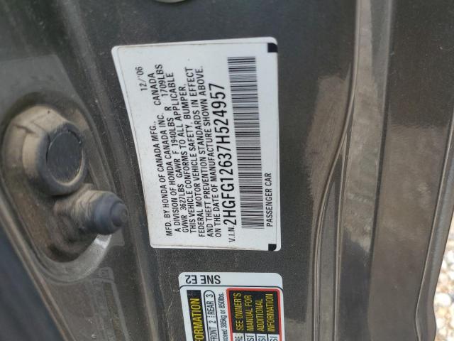 Photo 11 VIN: 2HGFG12637H524957 - HONDA CIVIC LX 