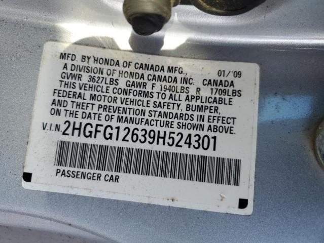 Photo 11 VIN: 2HGFG12639H524301 - HONDA CIVIC 