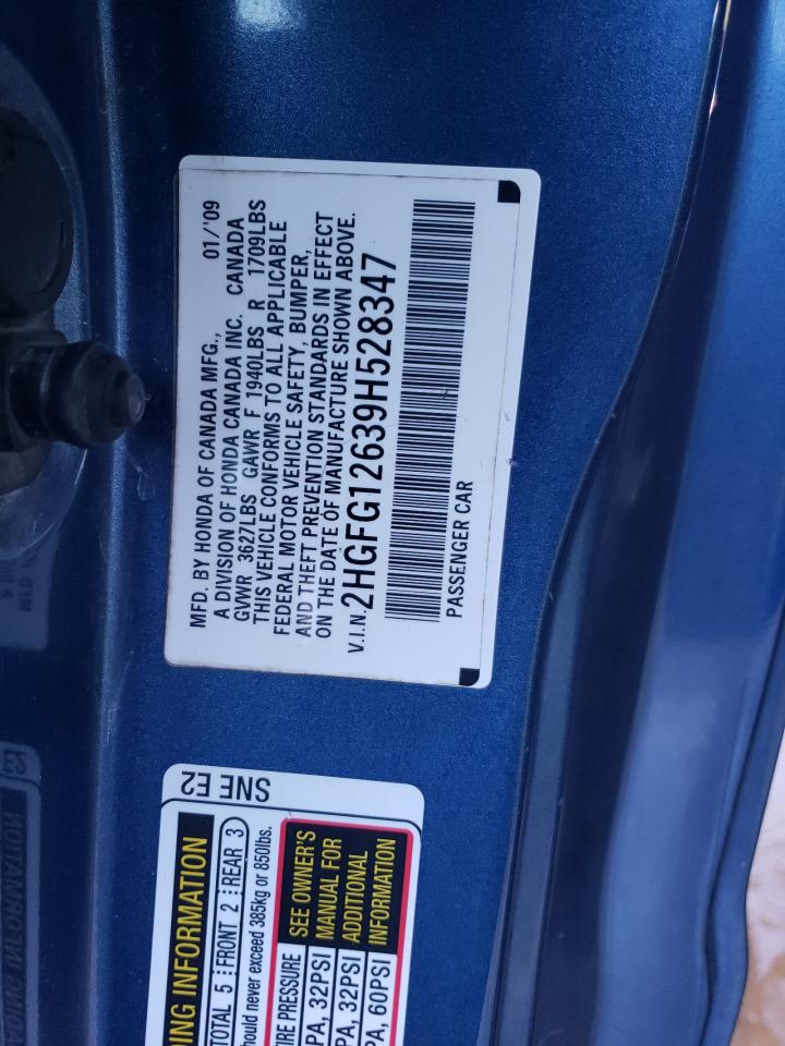 Photo 11 VIN: 2HGFG12639H528347 - HONDA CIVIC 