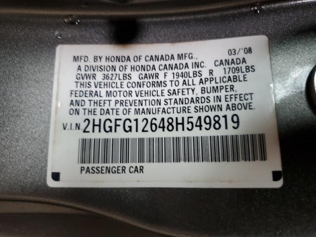 Photo 11 VIN: 2HGFG12648H549819 - HONDA CIVIC 