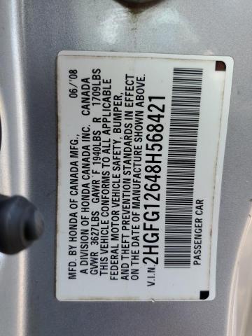 Photo 11 VIN: 2HGFG12648H568421 - HONDA CIVIC 