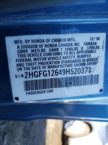 Photo 12 VIN: 2HGFG12649H520371 - HONDA CIVIC 