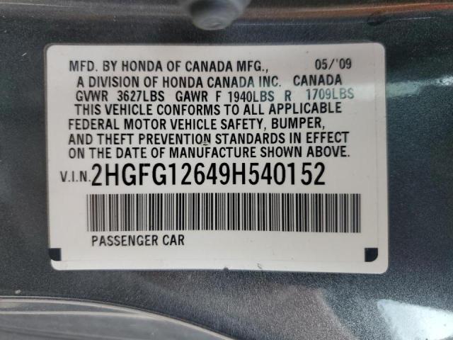 Photo 12 VIN: 2HGFG12649H540152 - HONDA CIVIC 