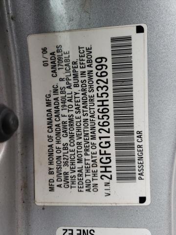 Photo 11 VIN: 2HGFG12656H532699 - HONDA CIVIC 