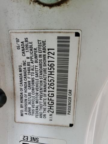 Photo 12 VIN: 2HGFG12657H561721 - HONDA CIVIC 