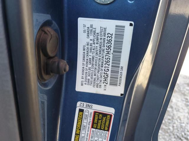 Photo 11 VIN: 2HGFG12657H563632 - HONDA CIVIC LX 