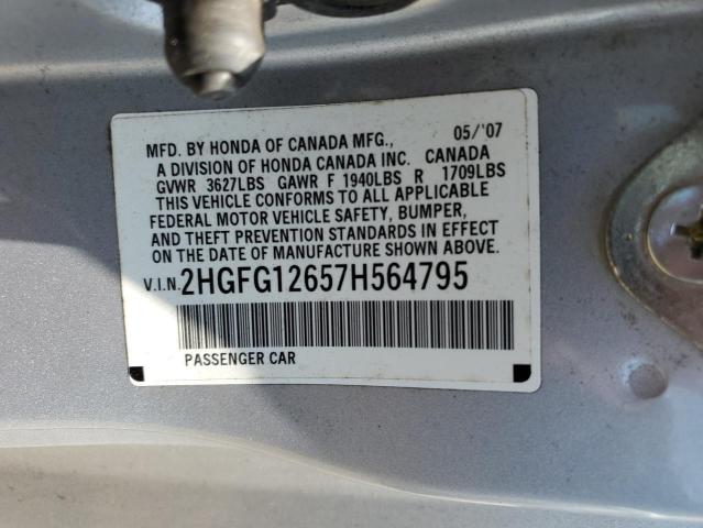 Photo 12 VIN: 2HGFG12657H564795 - HONDA CIVIC 