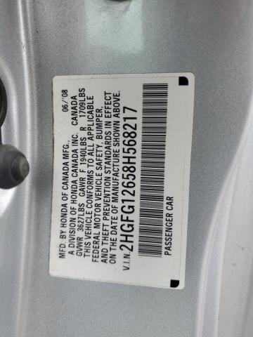 Photo 10 VIN: 2HGFG12658H568217 - HONDA CIVIC LX 