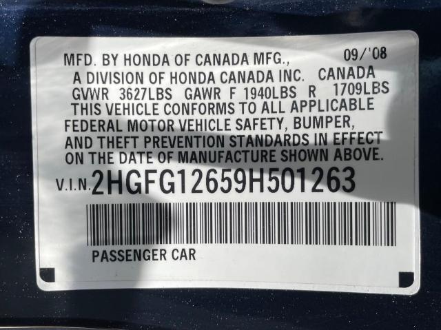 Photo 9 VIN: 2HGFG12659H501263 - HONDA CIVIC 