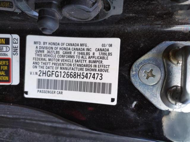 Photo 9 VIN: 2HGFG12668H547473 - HONDA CIVIC LX 