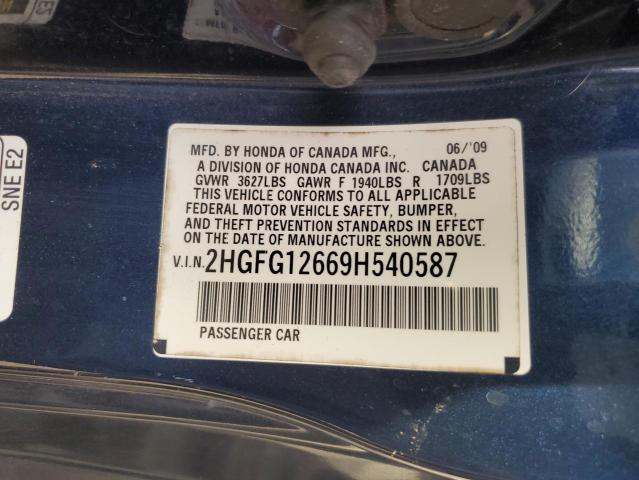 Photo 11 VIN: 2HGFG12669H540587 - HONDA CIVIC LX 