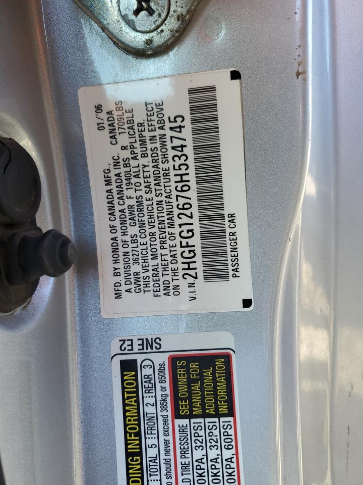 Photo 11 VIN: 2HGFG12676H534745 - HONDA CIVIC 