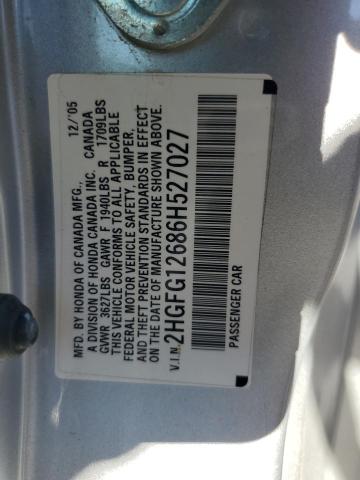 Photo 11 VIN: 2HGFG12686H527027 - HONDA CIVIC LX 