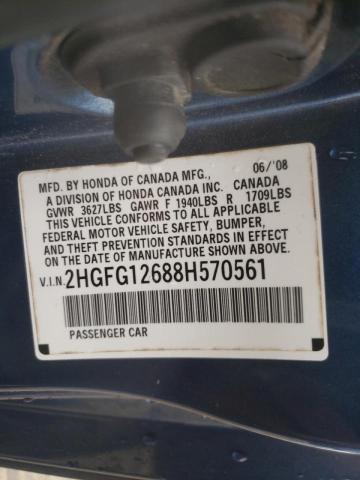 Photo 9 VIN: 2HGFG12688H570561 - HONDA CIVIC LX 