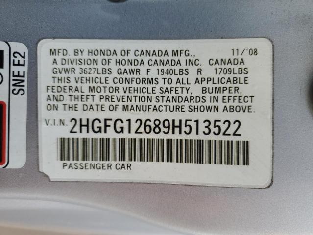 Photo 12 VIN: 2HGFG12689H513522 - HONDA CIVIC LX 