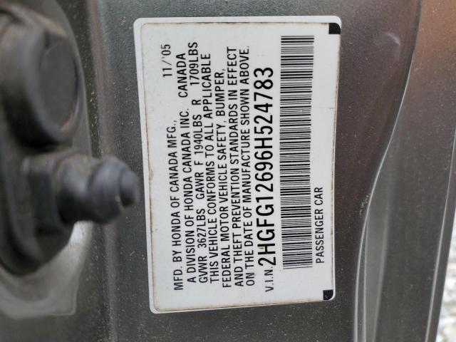 Photo 12 VIN: 2HGFG12696H524783 - HONDA CIVIC 