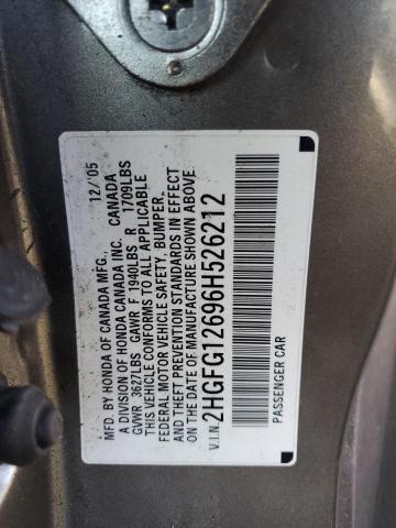 Photo 11 VIN: 2HGFG12696H526212 - HONDA CIVIC 