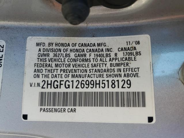 Photo 11 VIN: 2HGFG12699H518129 - HONDA CIVIC LX 