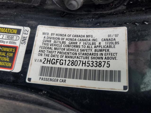 Photo 11 VIN: 2HGFG12807H533875 - HONDA CIVIC EX 